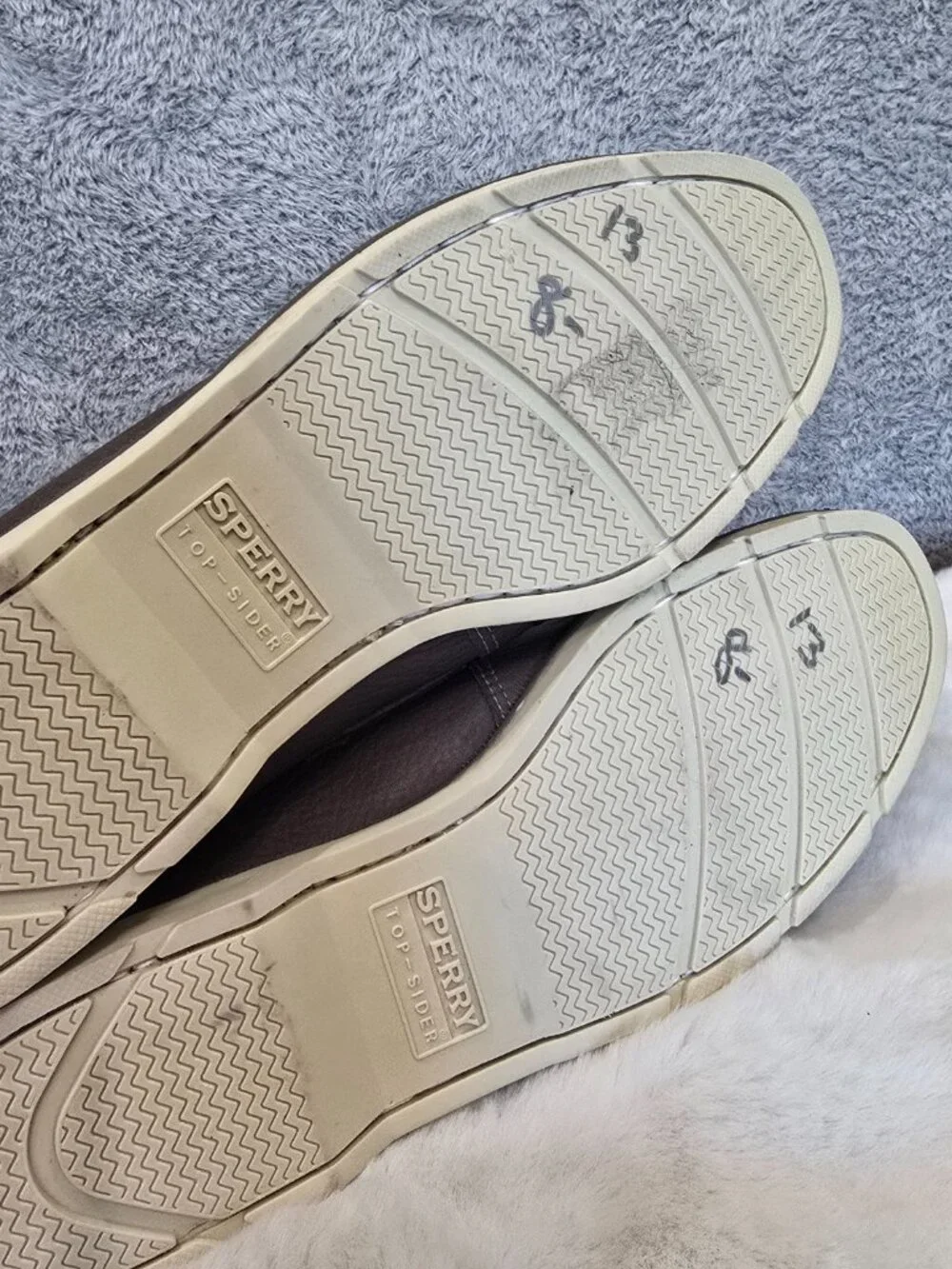 Sperry Top-Sider Leeward 2-Eye Salt Wash Grey Leather Mens Boat Shoe Size 13 NEW
